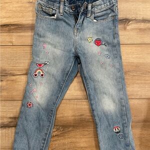 GAP Kids Blue Jeans with Colorful Embroidery